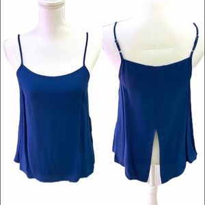 1.State Fiesta Navy Blue Sleeveless Split Back Top Size Small NWT